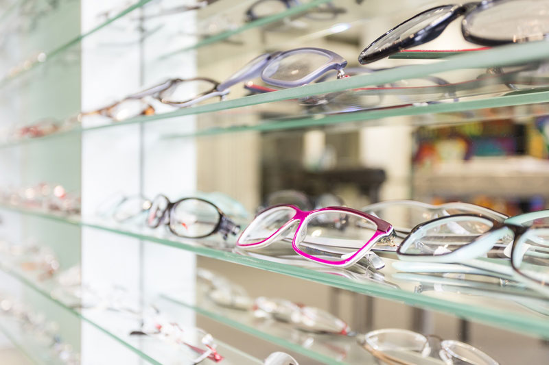 Glasses-on-shelves